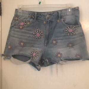 No Boundaries Floral Jean Shorts